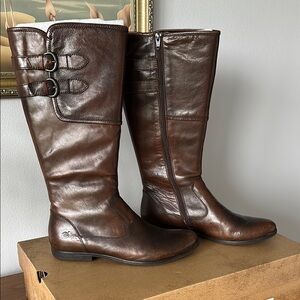 Born Brown Heeled Boots with Sleek Design